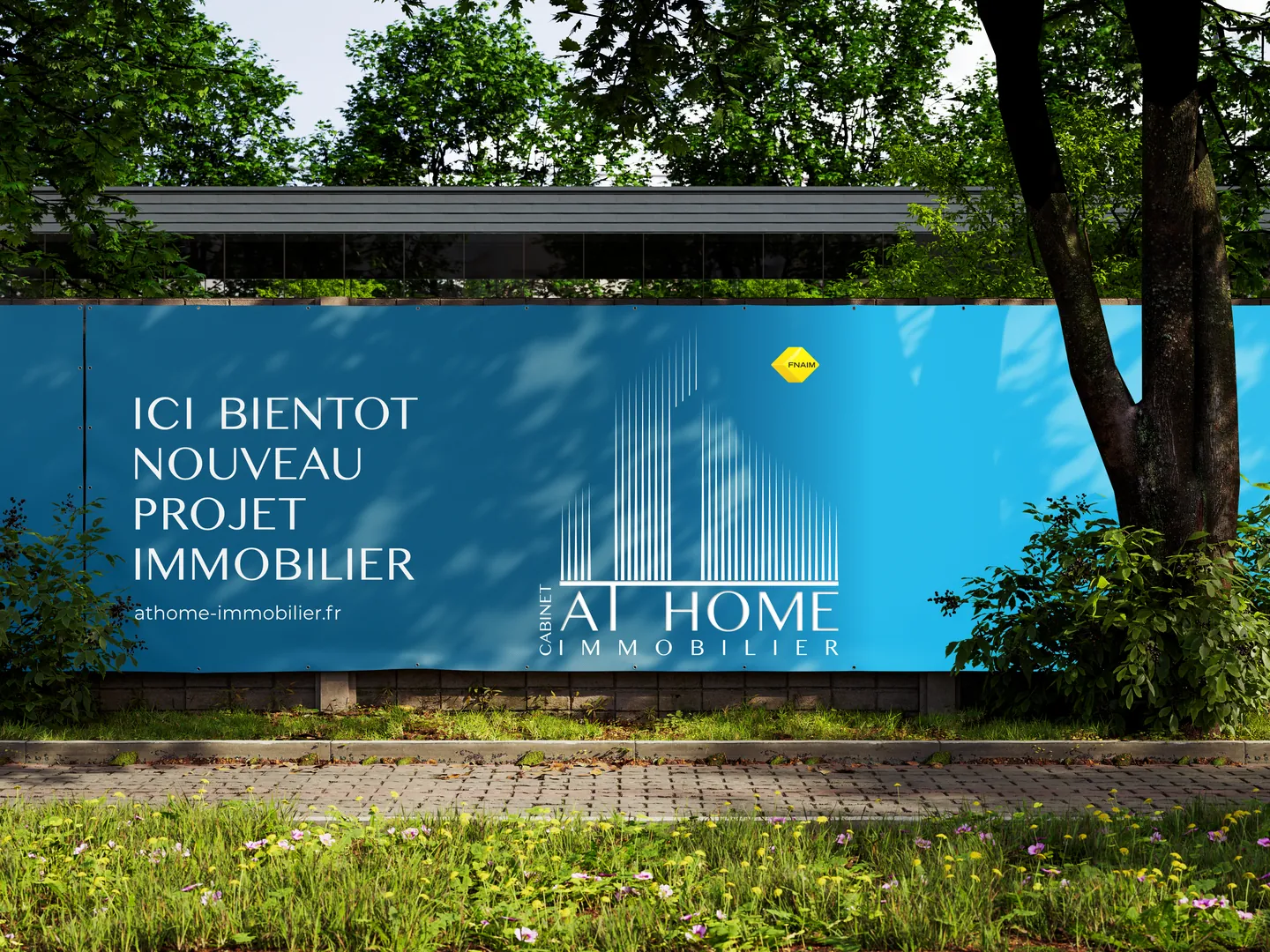 Bâche de chantier At Home Immobilier